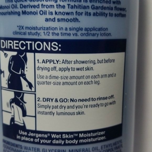 4 Jergens Wet Skin Moisturizer Lotion Monoi Oil - Picture 9 of 13